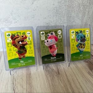 Official Animal Crossing Amiibo Cards - Sly (138), Alli (036), & Gayle (391)! 🐊